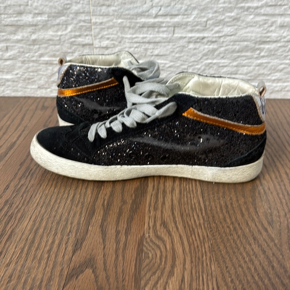 Golden Goose MidStar Black Glitter Sneakers, Good Condition: Size 8 - Picture 5 of 14